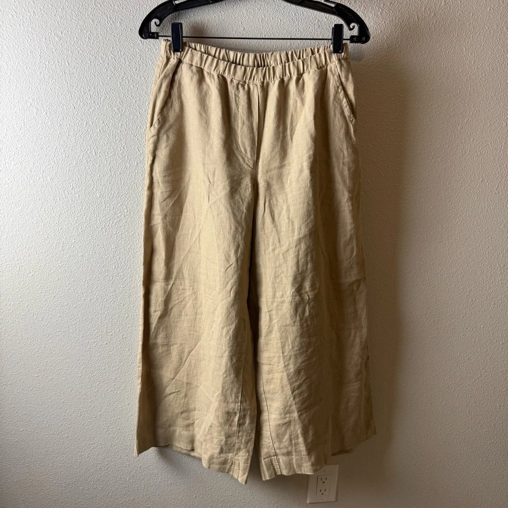 NWOT Frank & Eileen Maisie Pull On Crop Wide Leg Linen Pant Casual Women’s Small - Picture 3 of 12